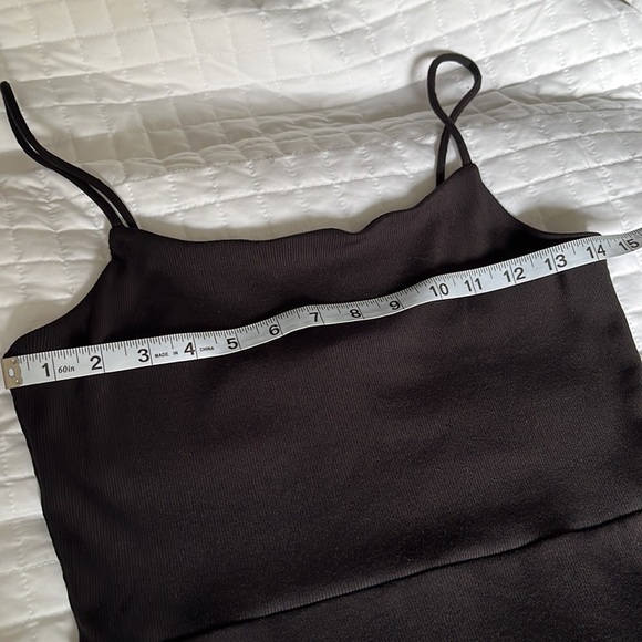 Wilfred Free Ribbed Spaghetti Straps Black Mini Dress L - Picture 9 of 11